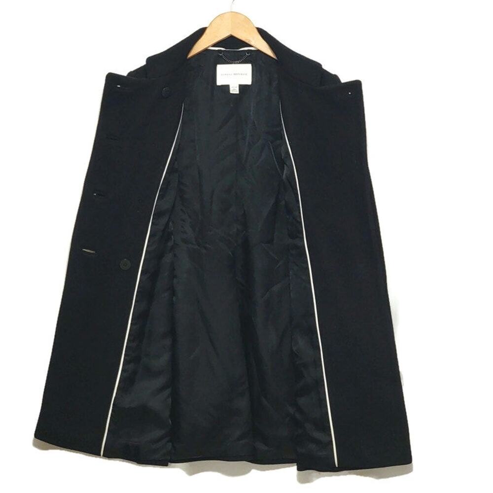 Banana Republic Wool Double Breasted Princess Coat Black Mid Length PL Classic - Picture 10 of 16